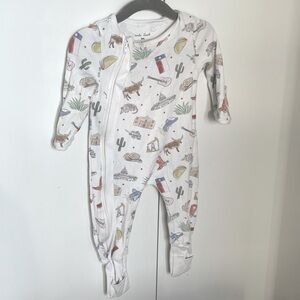 Nola Tawk Texas Southern Baby Organic Cotton White Pajamas Zip Sleeper 6 months